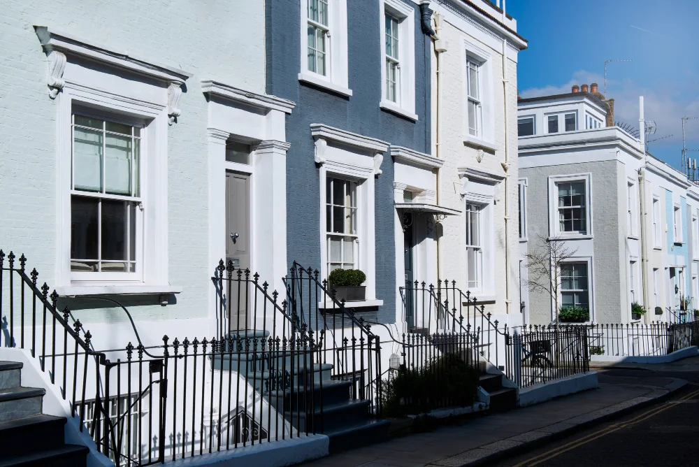 House exterior painting with weatherproof finish