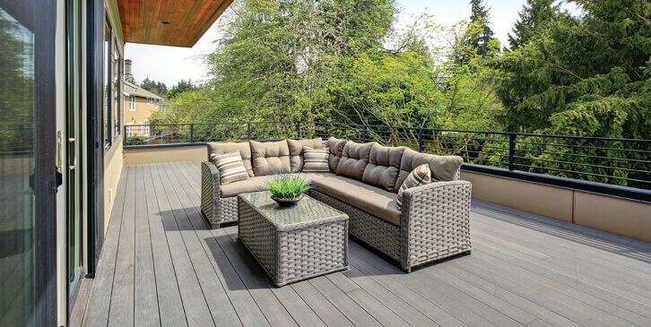 Beautiful wooden decking and outdoor living space